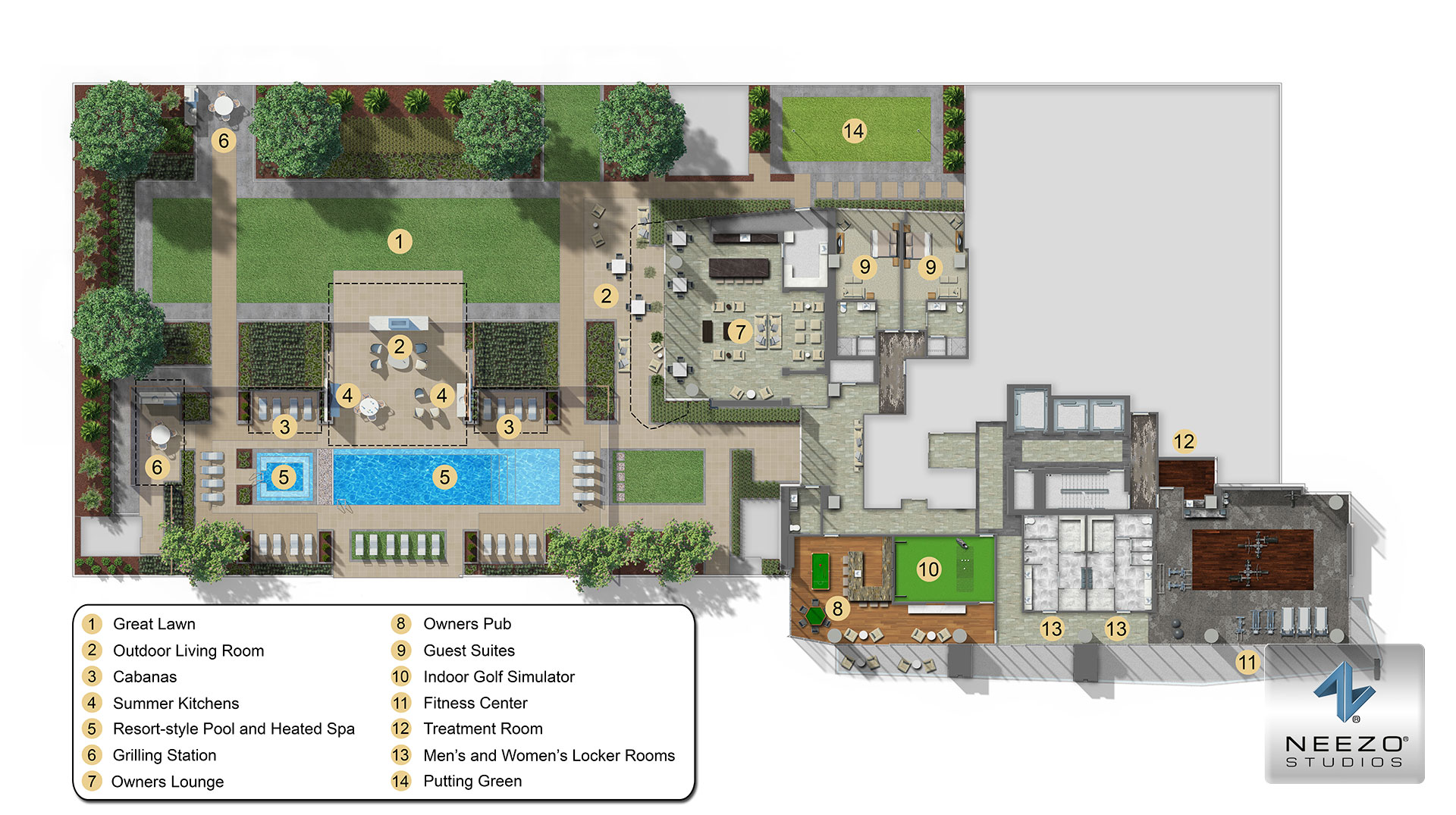 Neezo Studios Al Coker 2d Amenity Floorplan Neezostudios Com