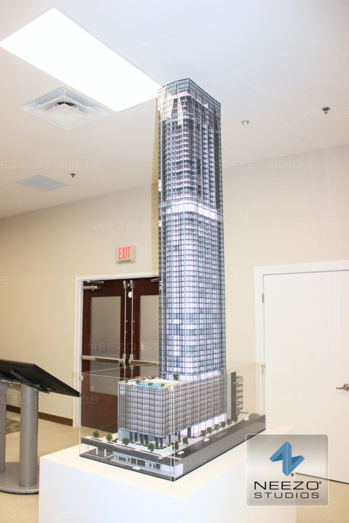 architectural luxury scale model for paramount tower in nashville by model maker NEEZO Studios