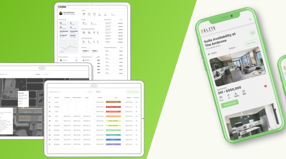 LiveSite® 3d real estate sales software crm showing worksheets, deposits, and transactions