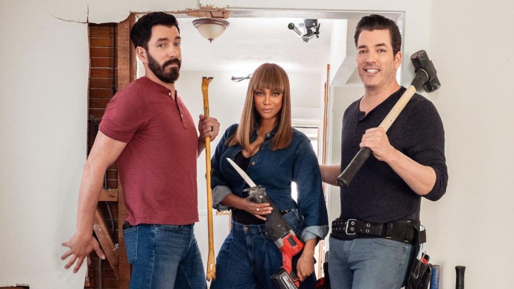 Tyra Banks on Celebrity IOU with Drew Scott and Jonathan Scott HGTV