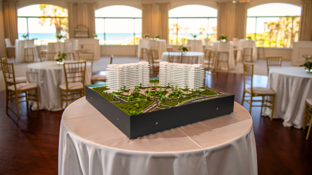Tabletop scale model created by architectural model maker NEEZO Studios for Palm Coast’s Ritz-Carlton Residences created for Related Group and BH Group