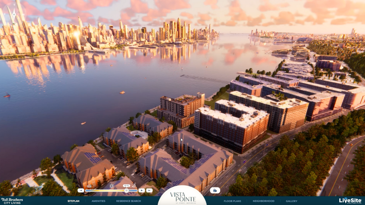 Interactive presentation center software for real estate developments powered by LiveSite® from NEEZO Studios for Toll Brothers New Jersey