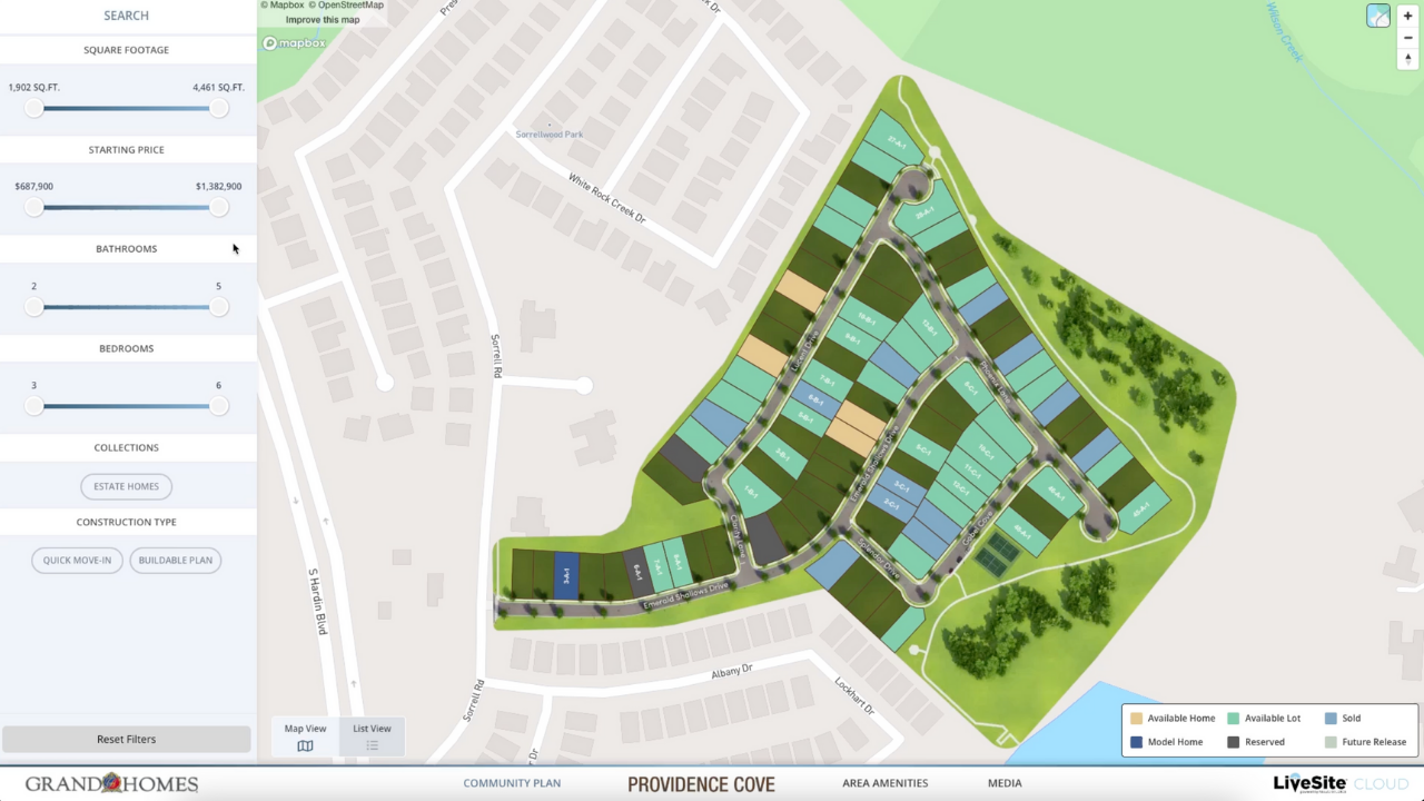 LiveSite® Cloud online 3d sales tool to sell real estate