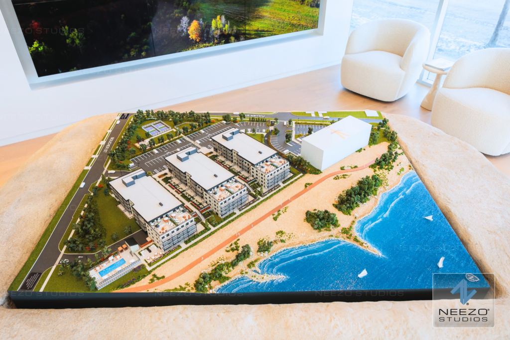 Custom architectural scale model for chicago development by scale model maker NEEZO Studios