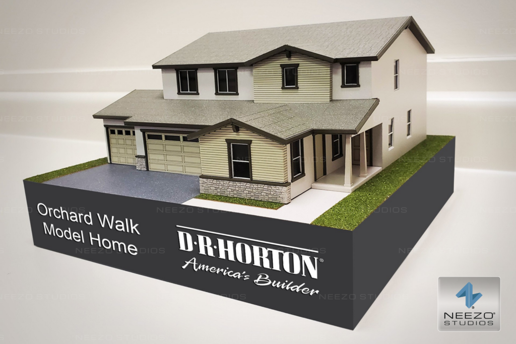 Custom architectural scale model for D.R. Horton Orchard Walk in California by USA model maker NEEZO Studios