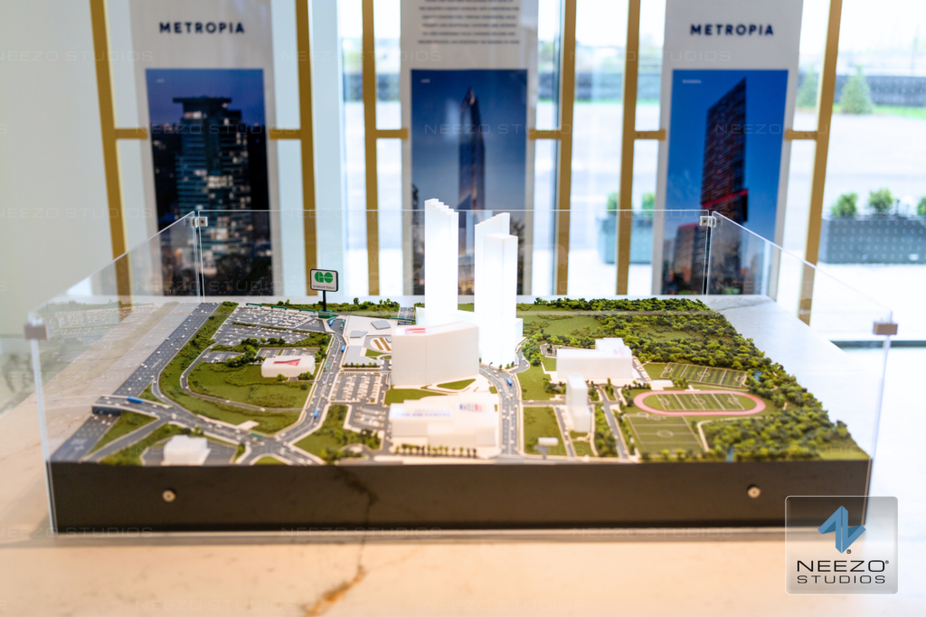 Ultra-detailed architectural scale model of mixed-use development by North Americas leading scale model maker NEEZO Studios