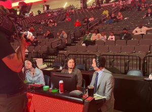 NBA G League Live Halftime TV Interview with Chloé Maalouf from NEEZO Studios at Raptors 905 vs Birmingham Squadron game