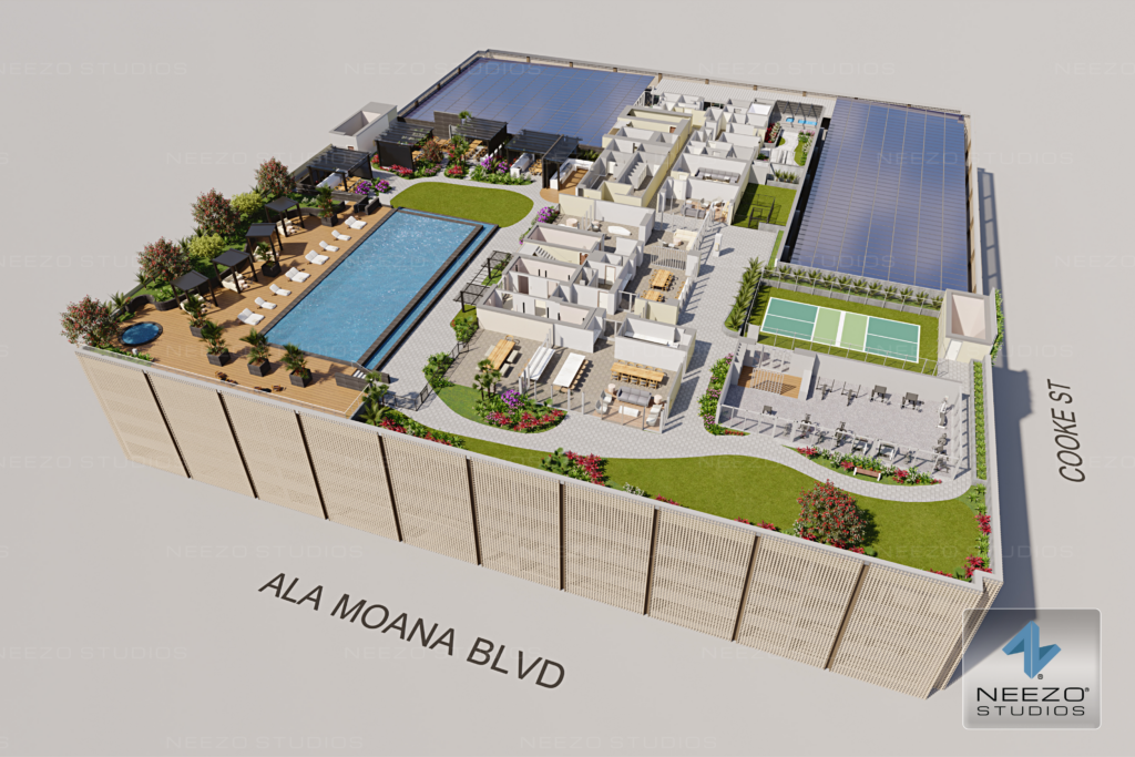 Architectural floor plan rendering for real estate launches created by NEEZO Studios