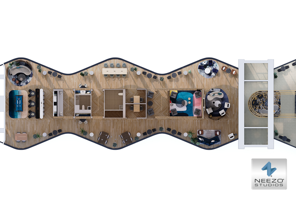 Architectural floor plan rendering for real estate launches created by NEEZO Studios