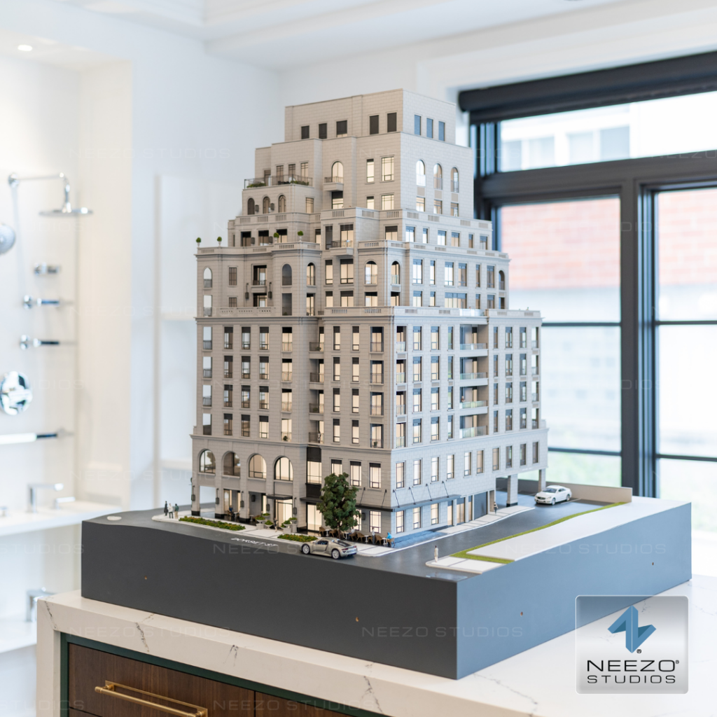 Architectural real estate scale model of luxury condo in New York crafted by NEEZO Studios