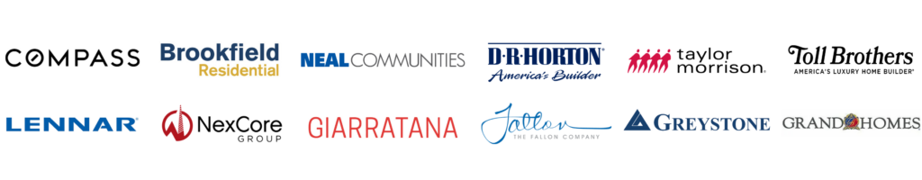 real estate developers who have used LiveSite® real estate sales software to sell their developments including toll brothers, compass, d.r. horton, brookfield residential, neal communities, lennar, taylor morrison, nexcore group, fallon company, richmond american homes, grand homes, greystone communities, giarratana