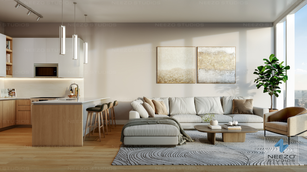 luxury architectural real estate rendering by leading render studio NEEZO Studios
