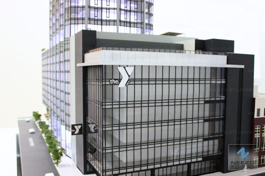 premium architectural scale model of luxury nashville tower by north america's leading scale model maker NEEZO Studios