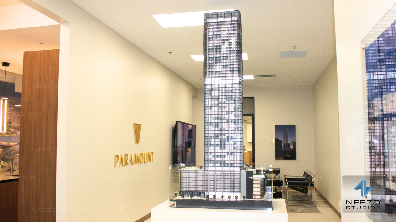 premium architectural scale model of luxury nashville tower by north america's leading scale model maker NEEZO Studios