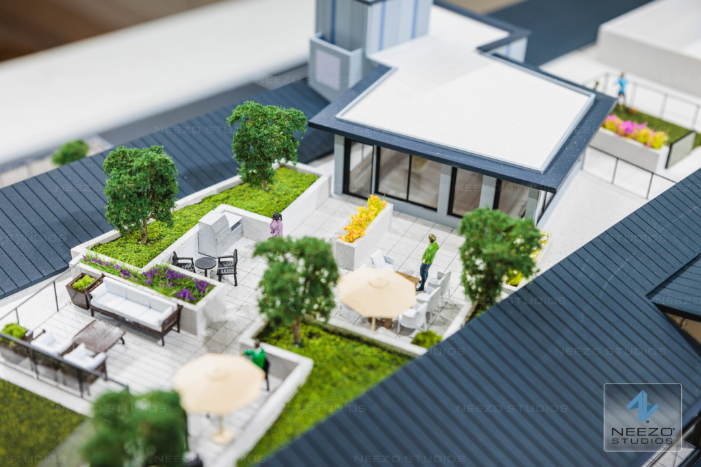 Architectural scale model for Central Peak Residences by Seattle model maker NEEZO Studios