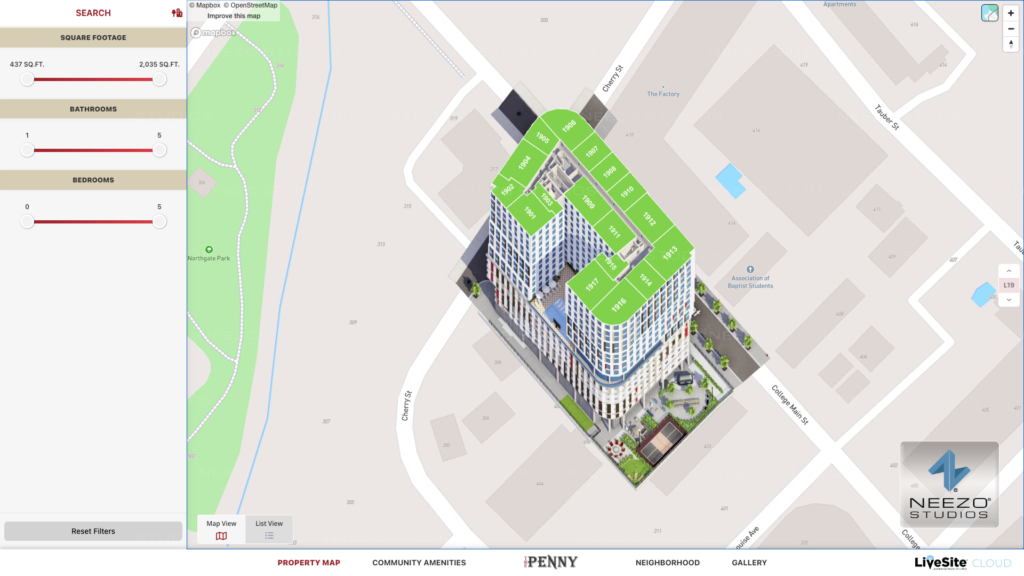 The Penny LiveSite® Cloud Interactive Floor Plans