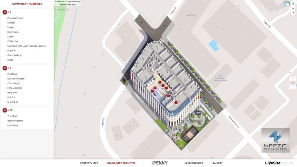 Interactive student housing leasing software LiveSite® Cloud by NEEZO Studios
