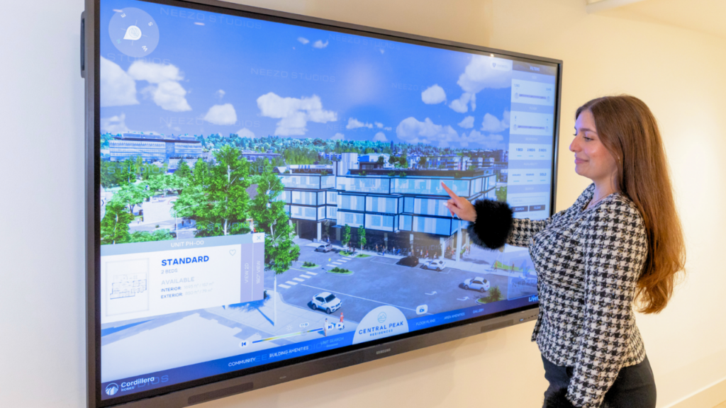 LiveSite® interactive sales gallery software for Central Peak Residences developed by NEEZO Studios.