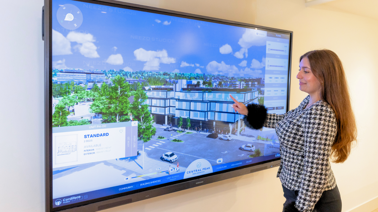 LiveSite® interactive sales gallery software for Central Peak Residences developed by NEEZO Studios.