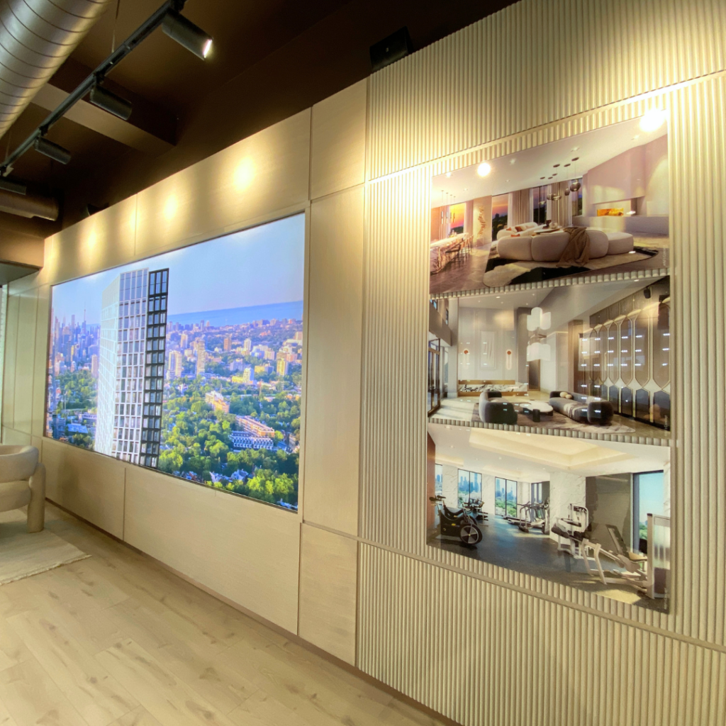 Luxury high-rise renderings created by NEEZO Studios for The Hill sales gallery