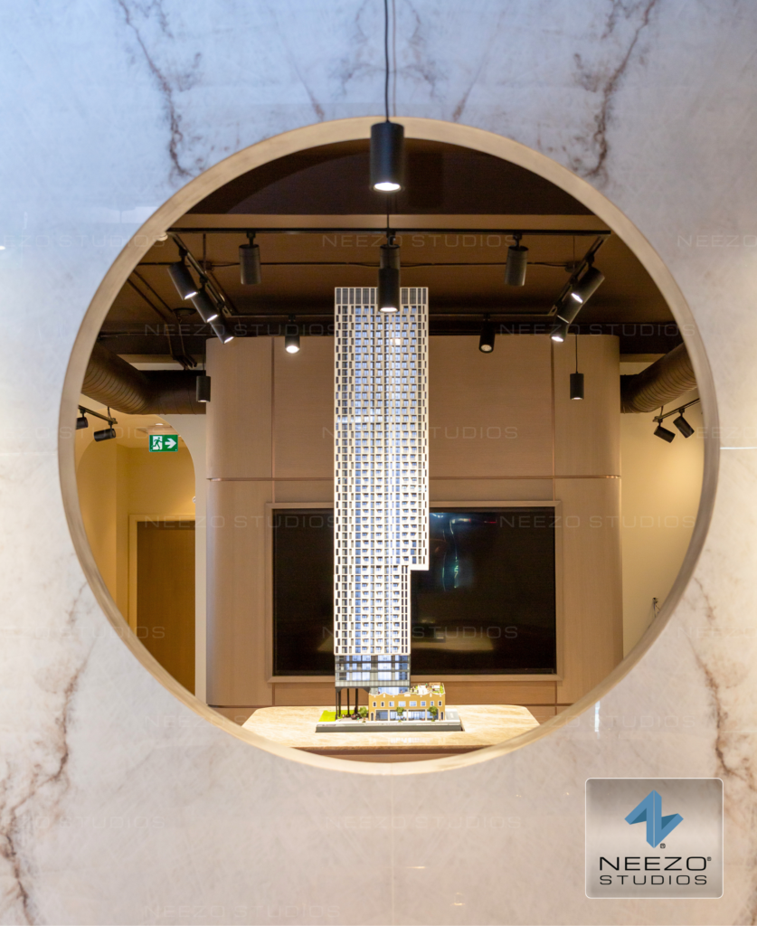 Luxury condominium scale model created by leading usa canada scale model maker NEEZO Studios for The Hill sales gallery