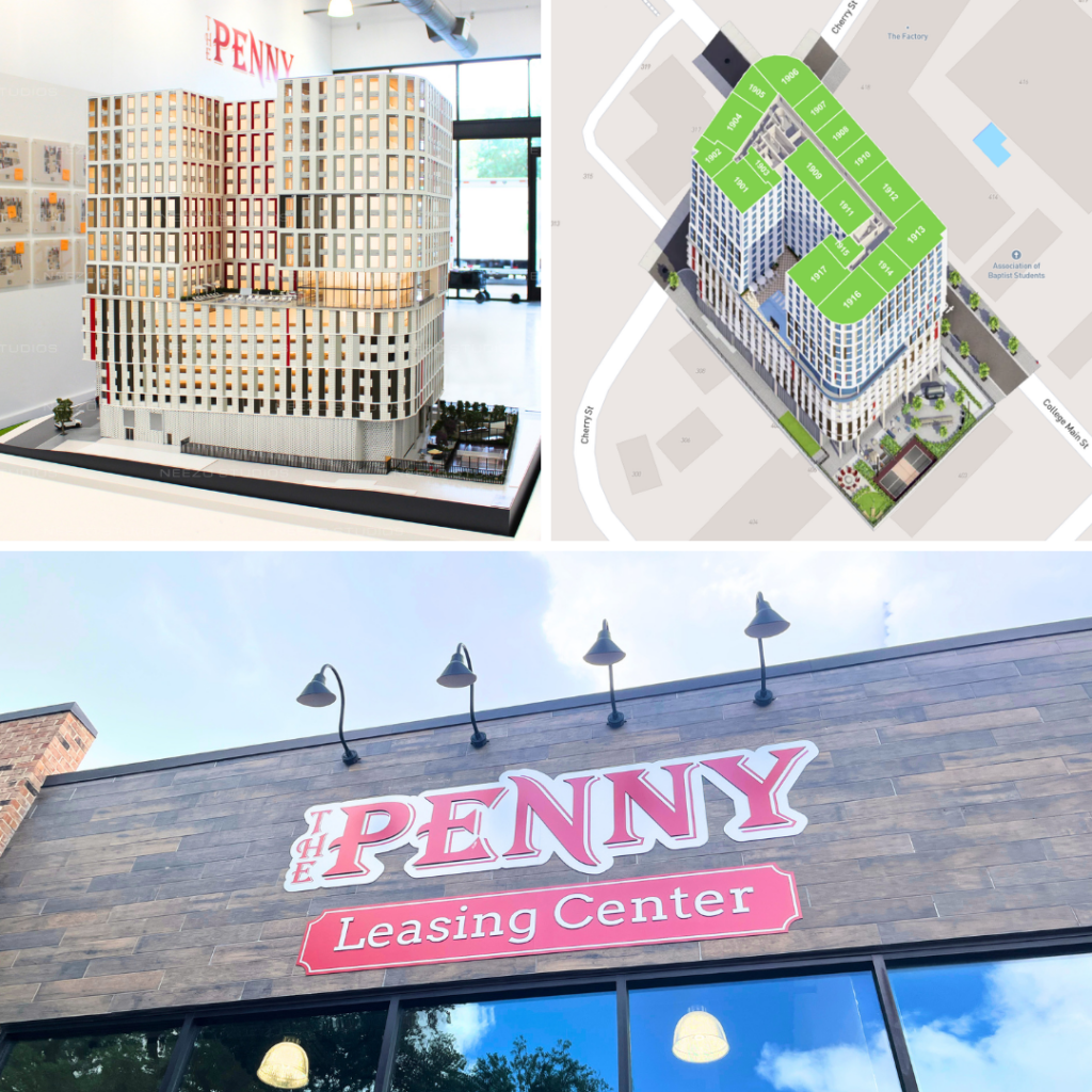 3D student housing leasing software and architectural scale model by one-stop creative tech studio for real estate launches, NEEZO Studios