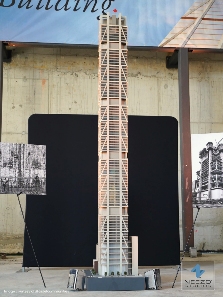 Custom architectural scale model of One Bloor West toronto created by NEEZO Studios