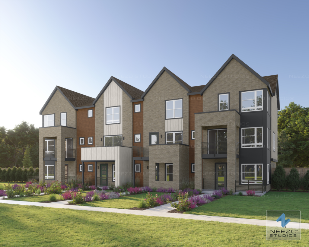 3D architectural visualization created by NEEZO Studios for Brookfield Residential at Uplands