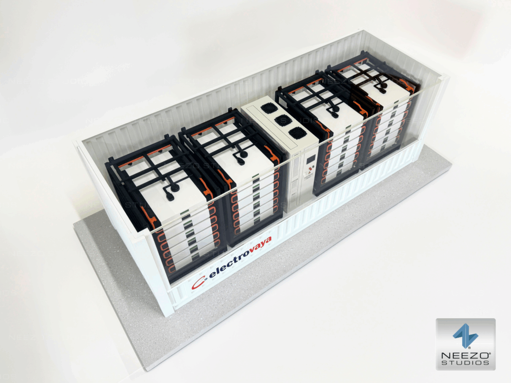 Custom industrial and technology scale model created by NEEZO Studios for Electrovaya
